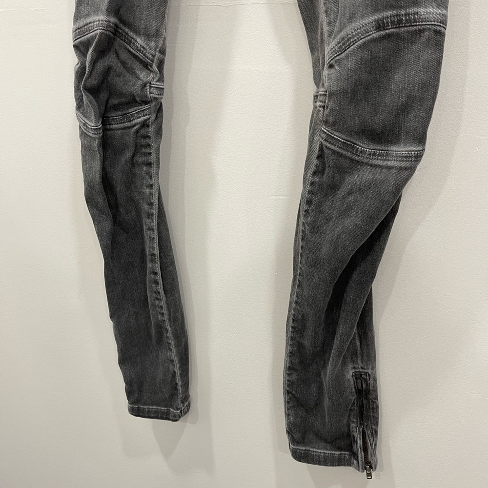 Etienne Marcel Stretch Fit Moto Skinny Jeans Washed Grey Ankle Zip Size 28 - Picture 5 of 11